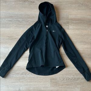 Nike Women's Black Quarter-Zip Hoodie size Medium